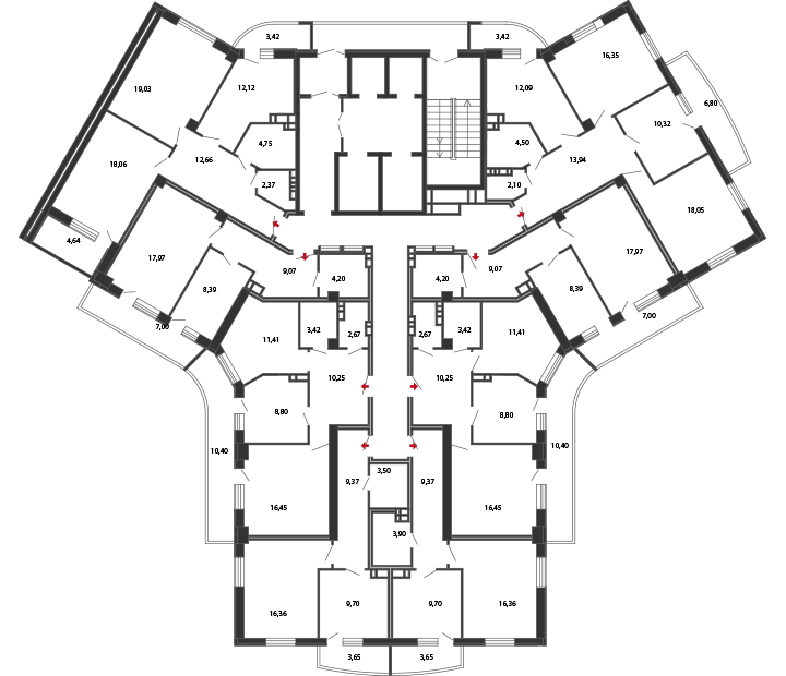 Планировки 3-6 этаж Планировки 3-6 этаж